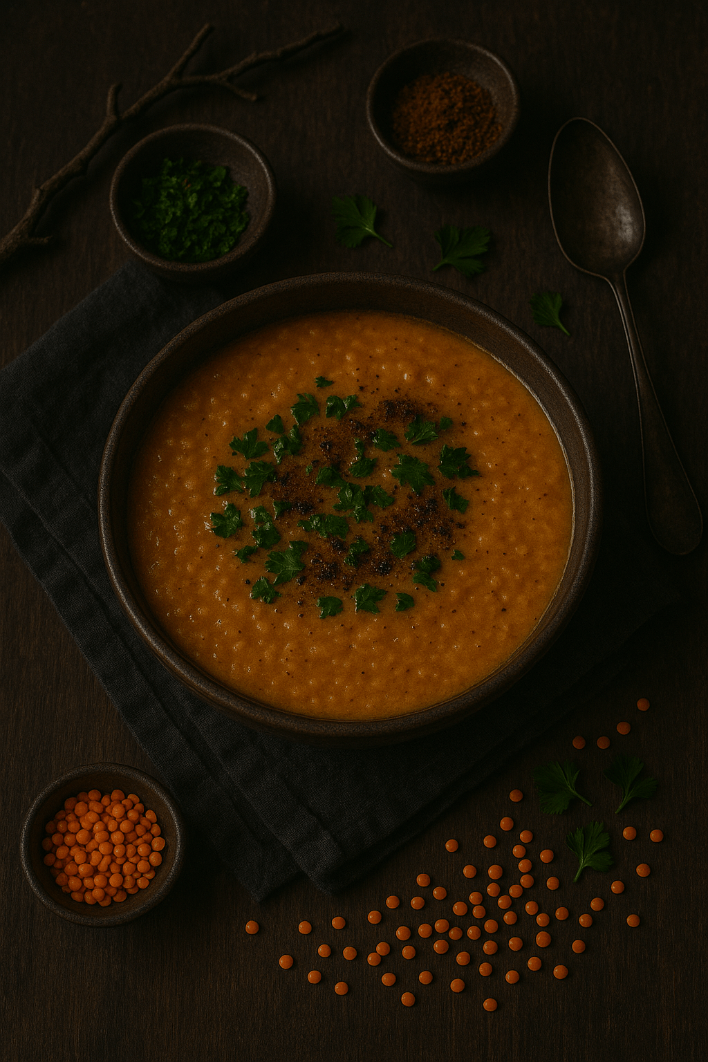 Sopa de lentejas rojas con&nbsp;especias