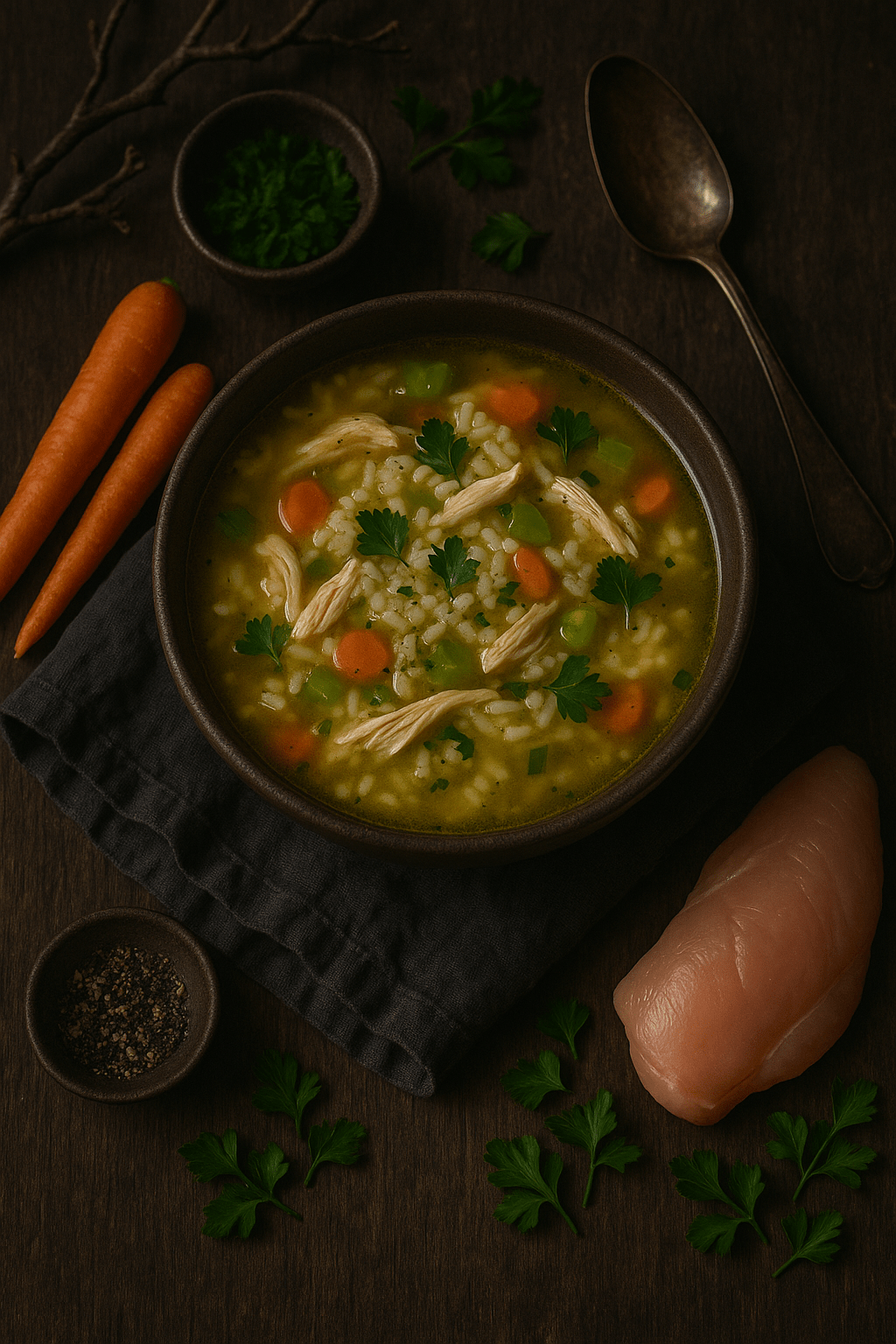 Sopa de pollo con&nbsp;arroz