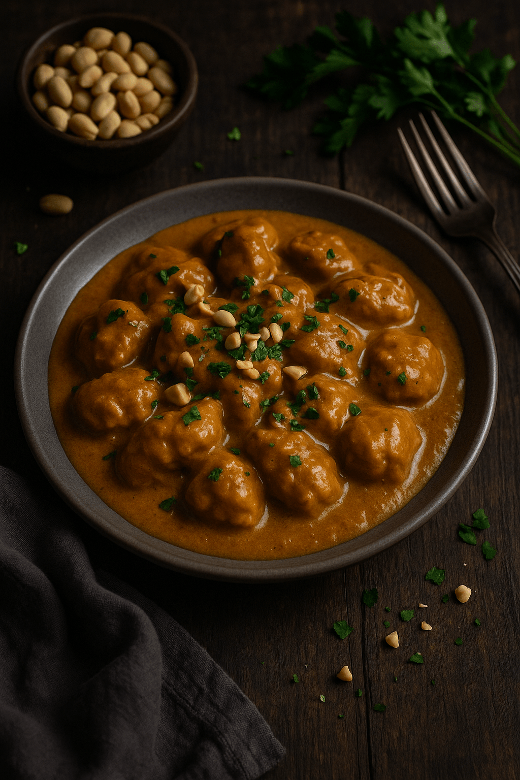 Pollo con salsa de&nbsp;cacahuete