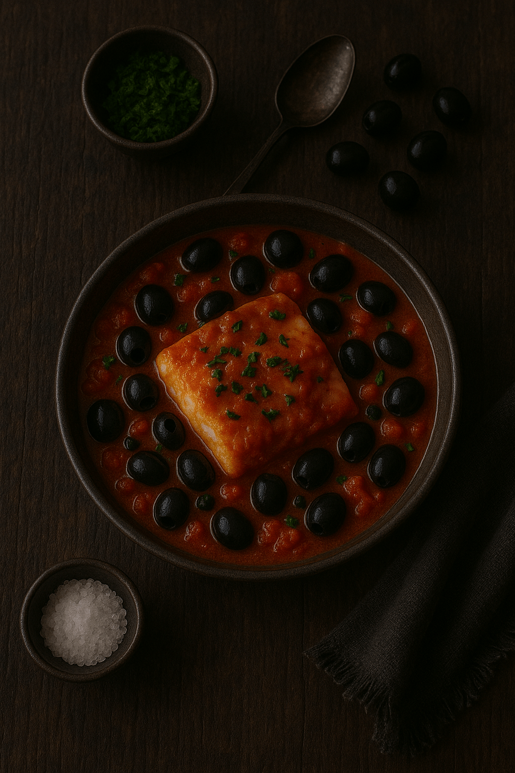 Bacalao con tomate y&nbsp;aceitunas
