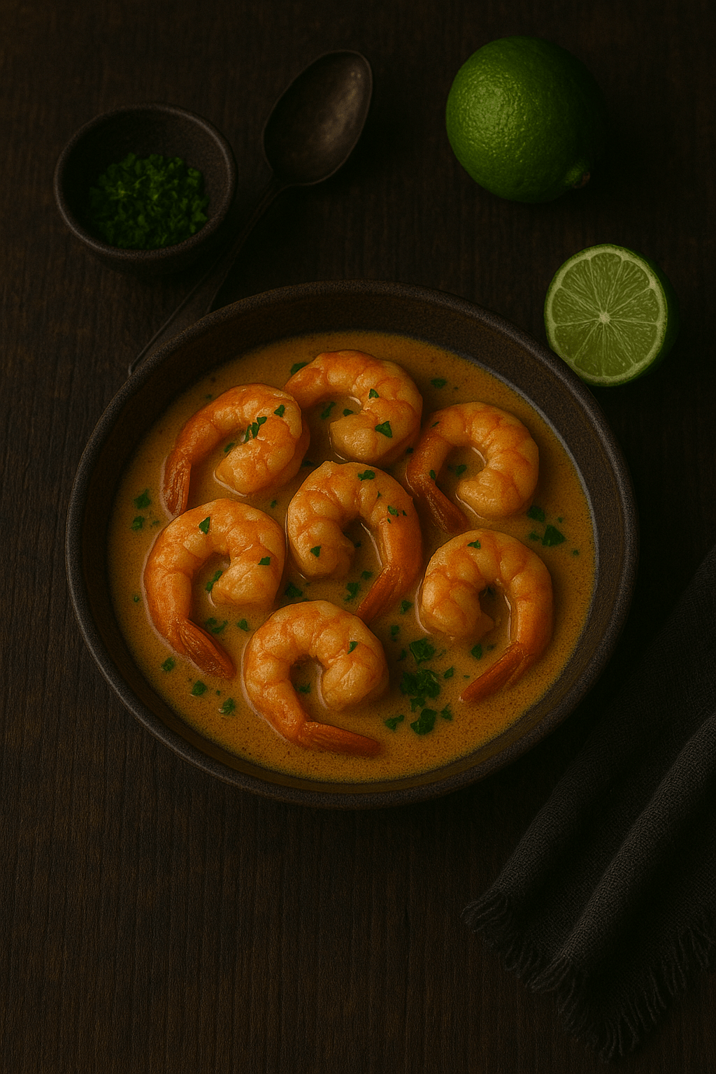 Gambones en salsa de coco y&nbsp;lima