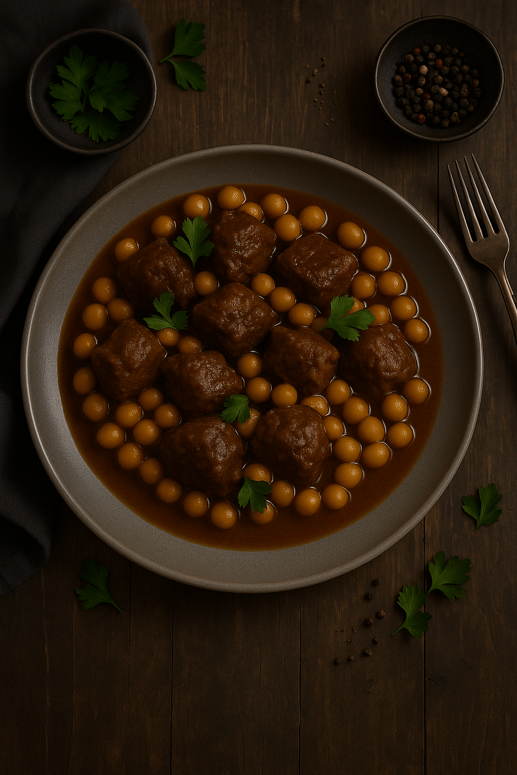 Ternera guisada con&nbsp;garbanzos