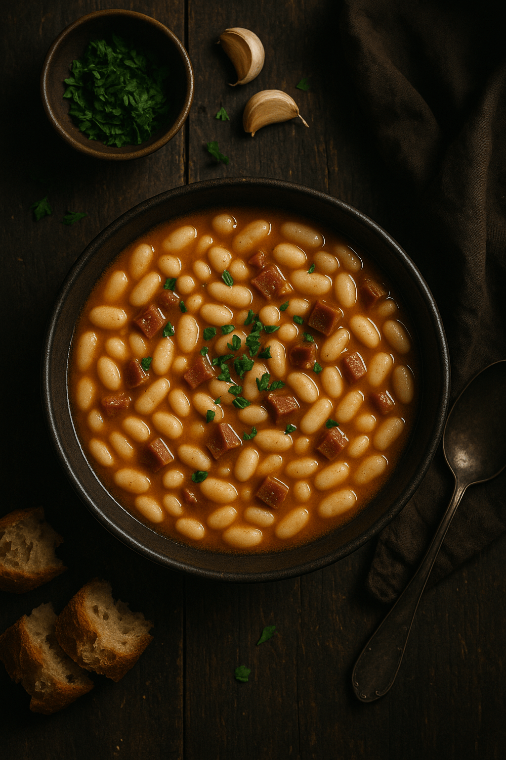 Sopa de alubias blancas con&nbsp;jamón