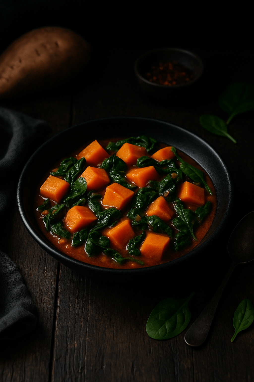 Estofado de batata y&nbsp;espinacas