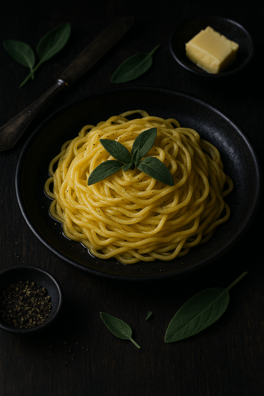 Tagliolini con mantequilla y&nbsp;salvia