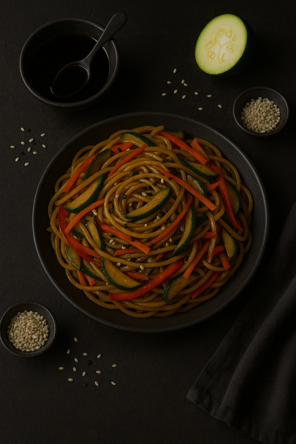 Spaghetti Fini con verduras al&nbsp;wok