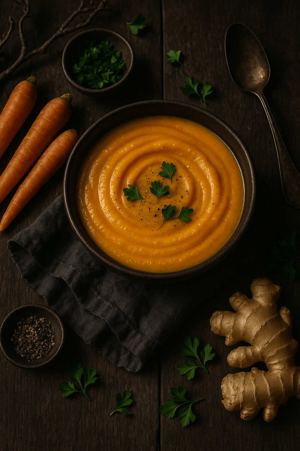 Crema de zanahoria y&nbsp;jengibre