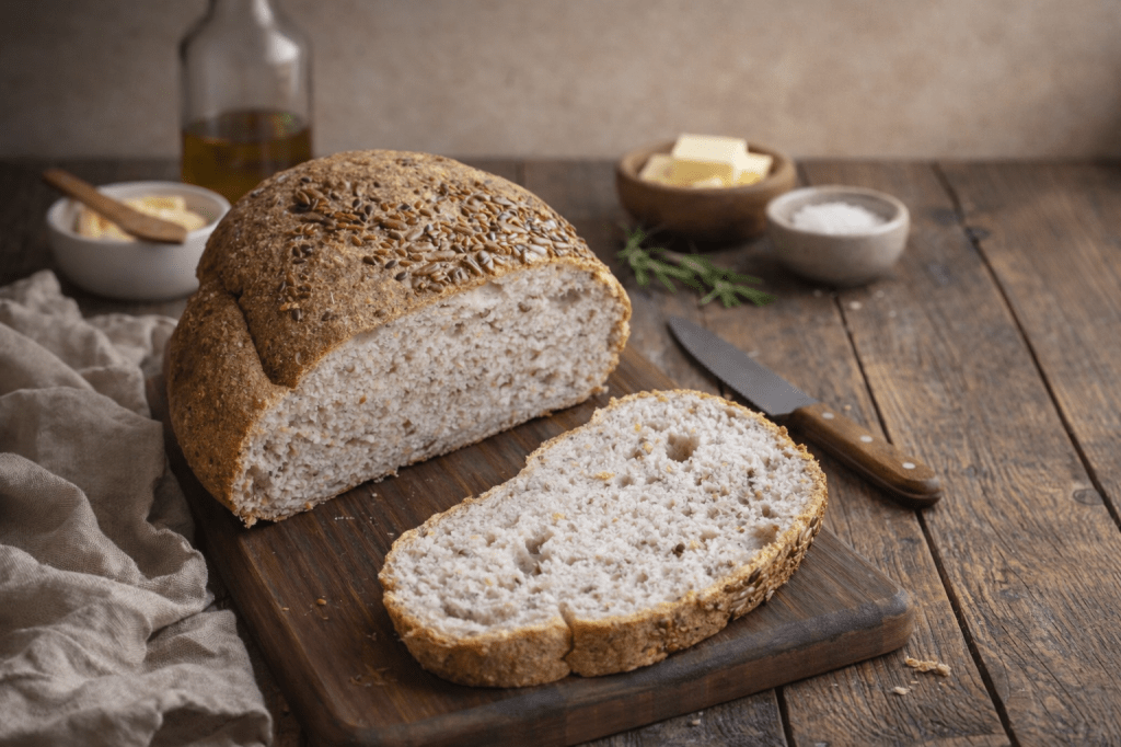 Hogaza de pan semi integral sin&nbsp;gluten