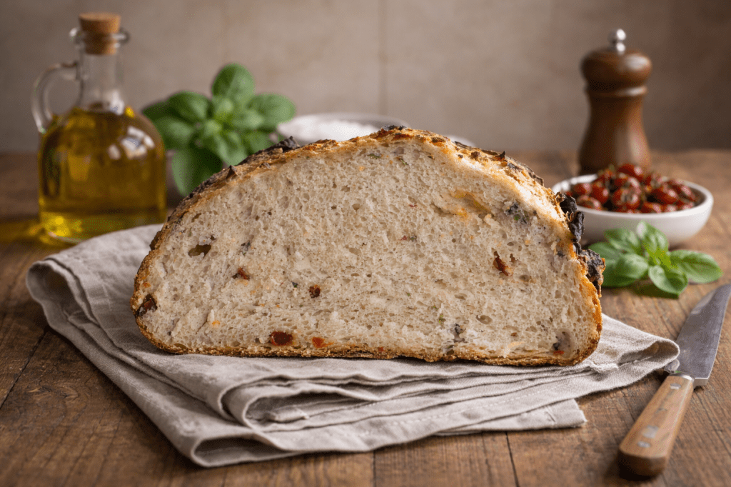 Pan sin gluten número 47 de 50: Pan de tomates secos y&nbsp;albahaca