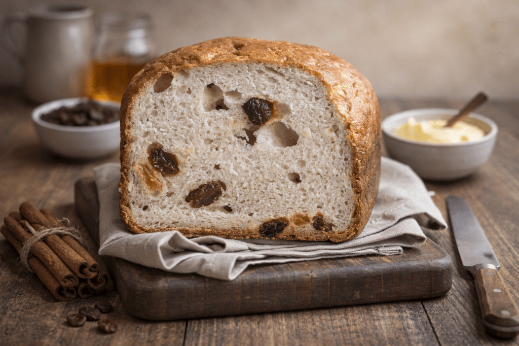 Pan sin gluten número 48 de 50: Pan de canela y&nbsp;pasas